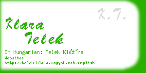 klara telek business card